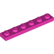 Lego destička 1x6, tmavě růžová (6097094)